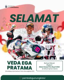 Veda Ega Pratama Harumkan Nama Gunungkidul di Ajang Moto3 Brasil 2026